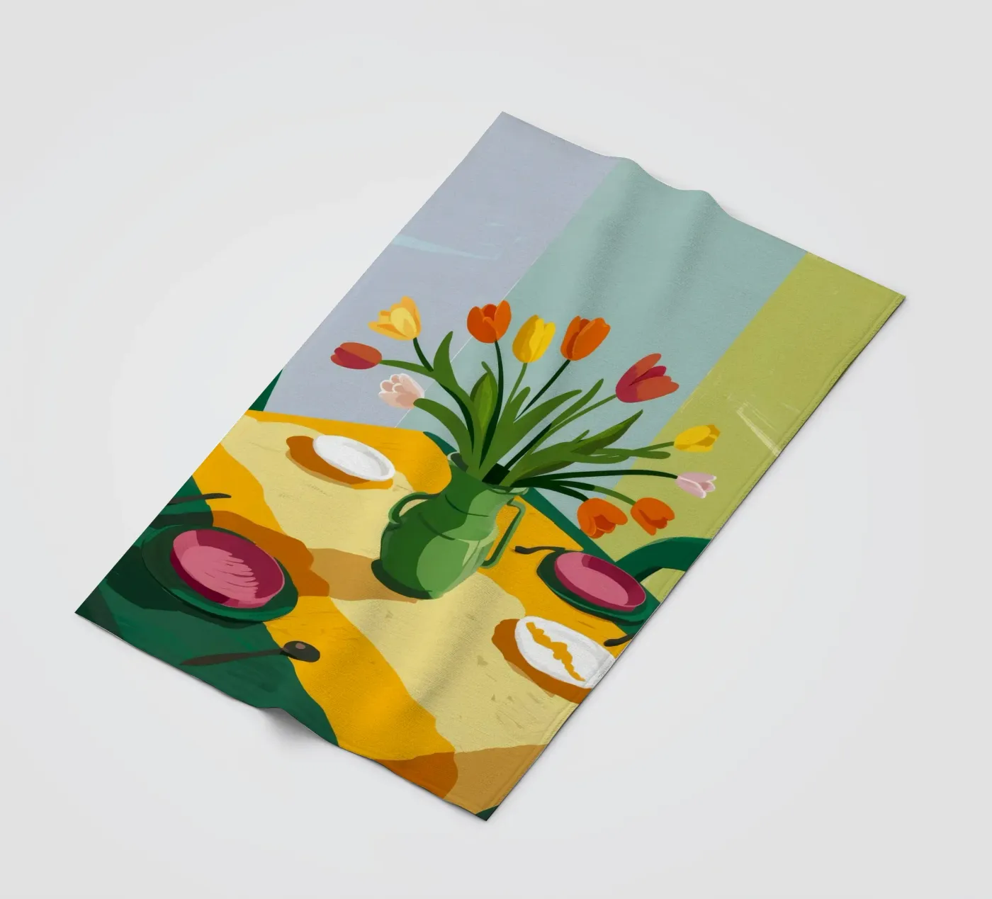Tulip Table Tranquility fleece blanket by Fable Tempa