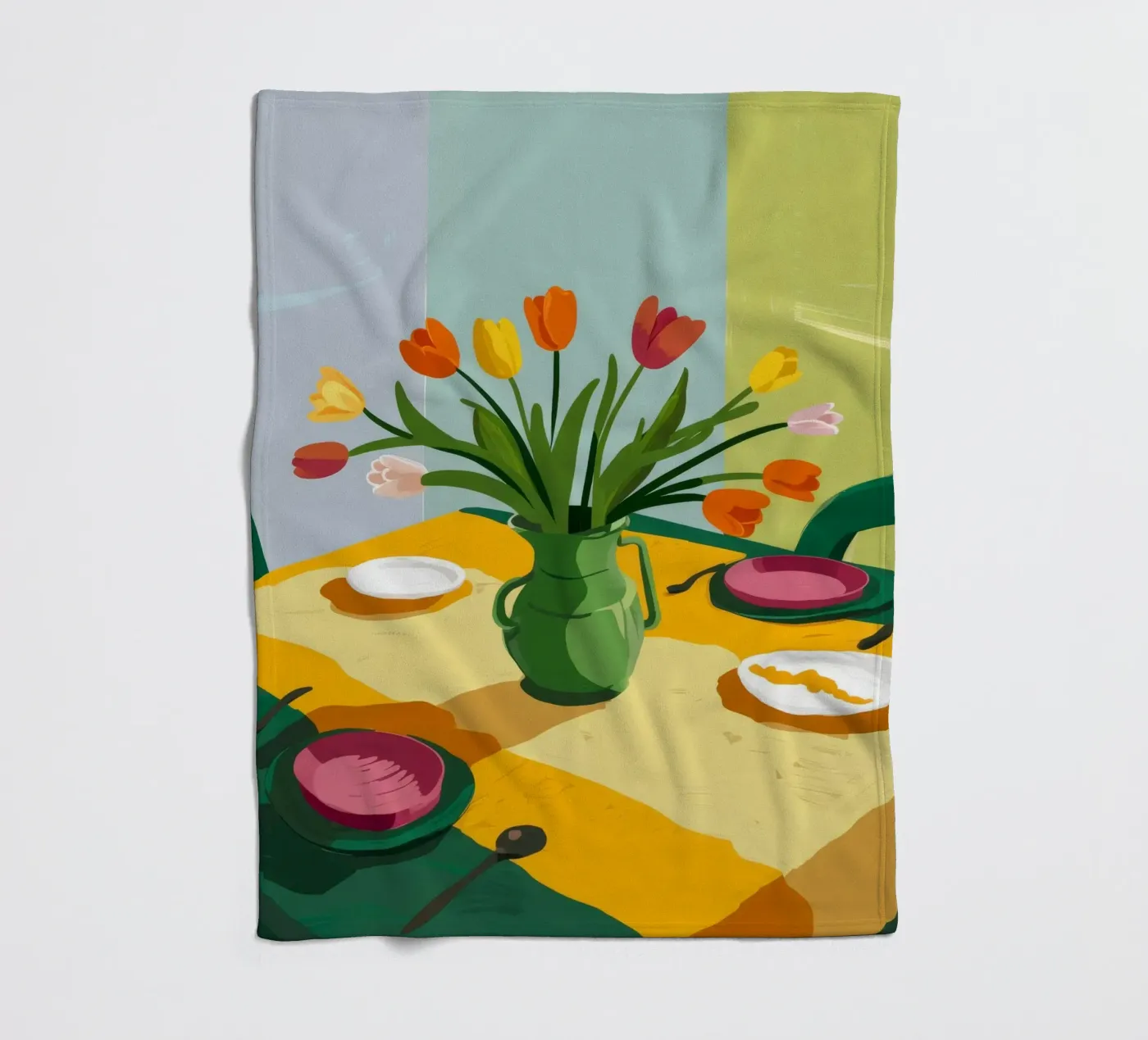 Tulip Table Tranquility fleece blanket by Fable Tempa