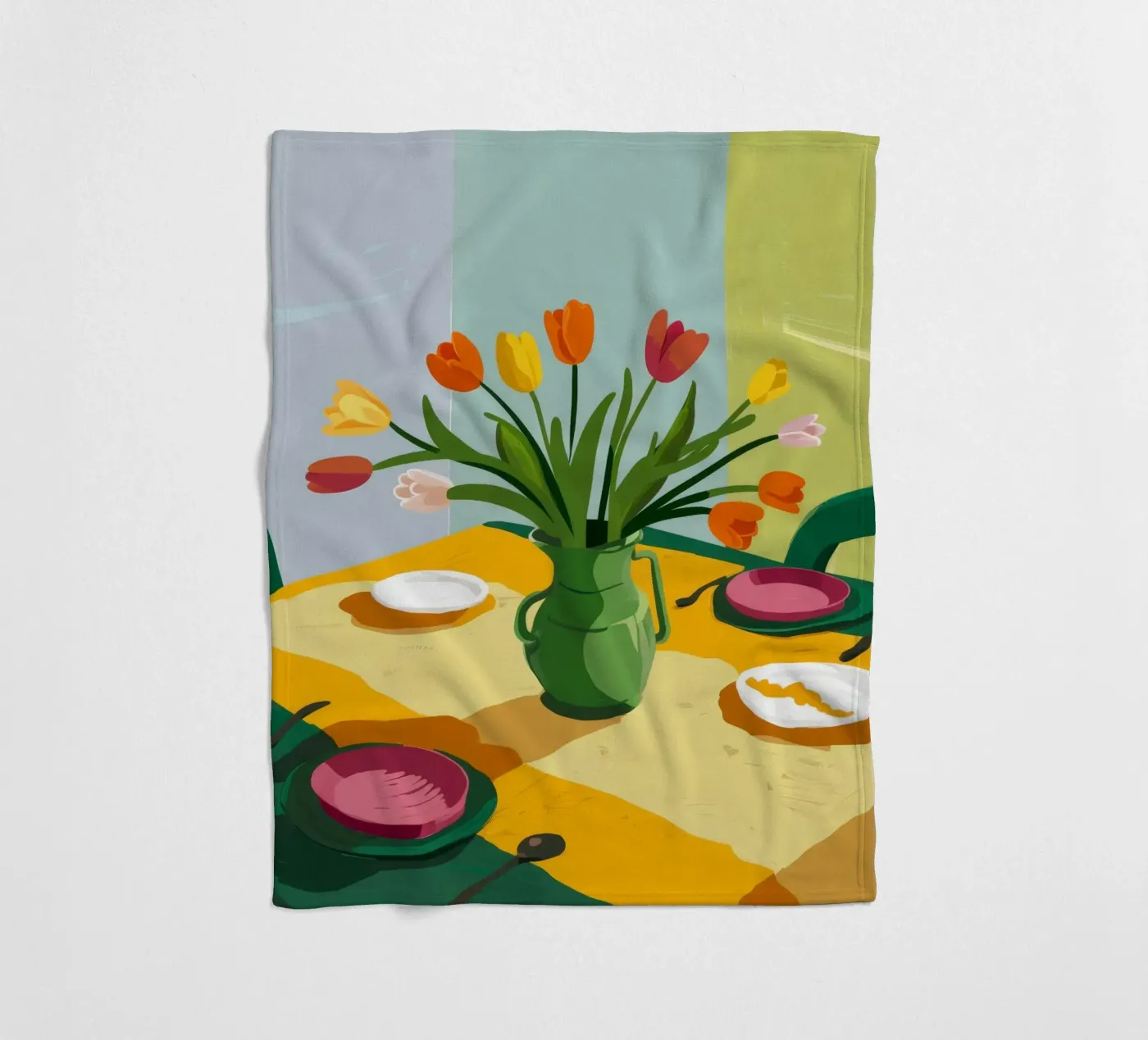 Tulip Table Tranquility fleece blanket by Fable Tempa
