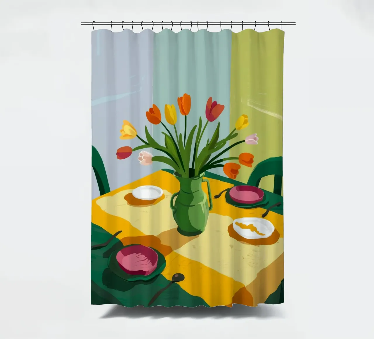Tulp tafel Rust douchegordijn van Fable Tempa