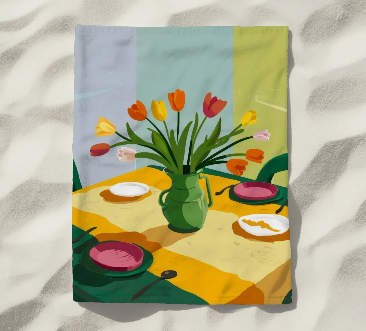 Tulp tafel Rust strandhanddoek van Fable Tempa