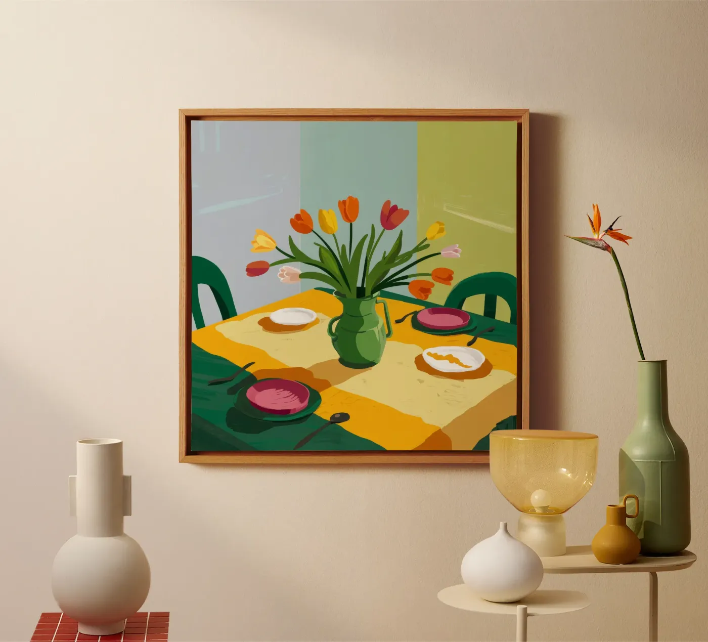 Tulip Table Tranquility canvas by Fable Tempa