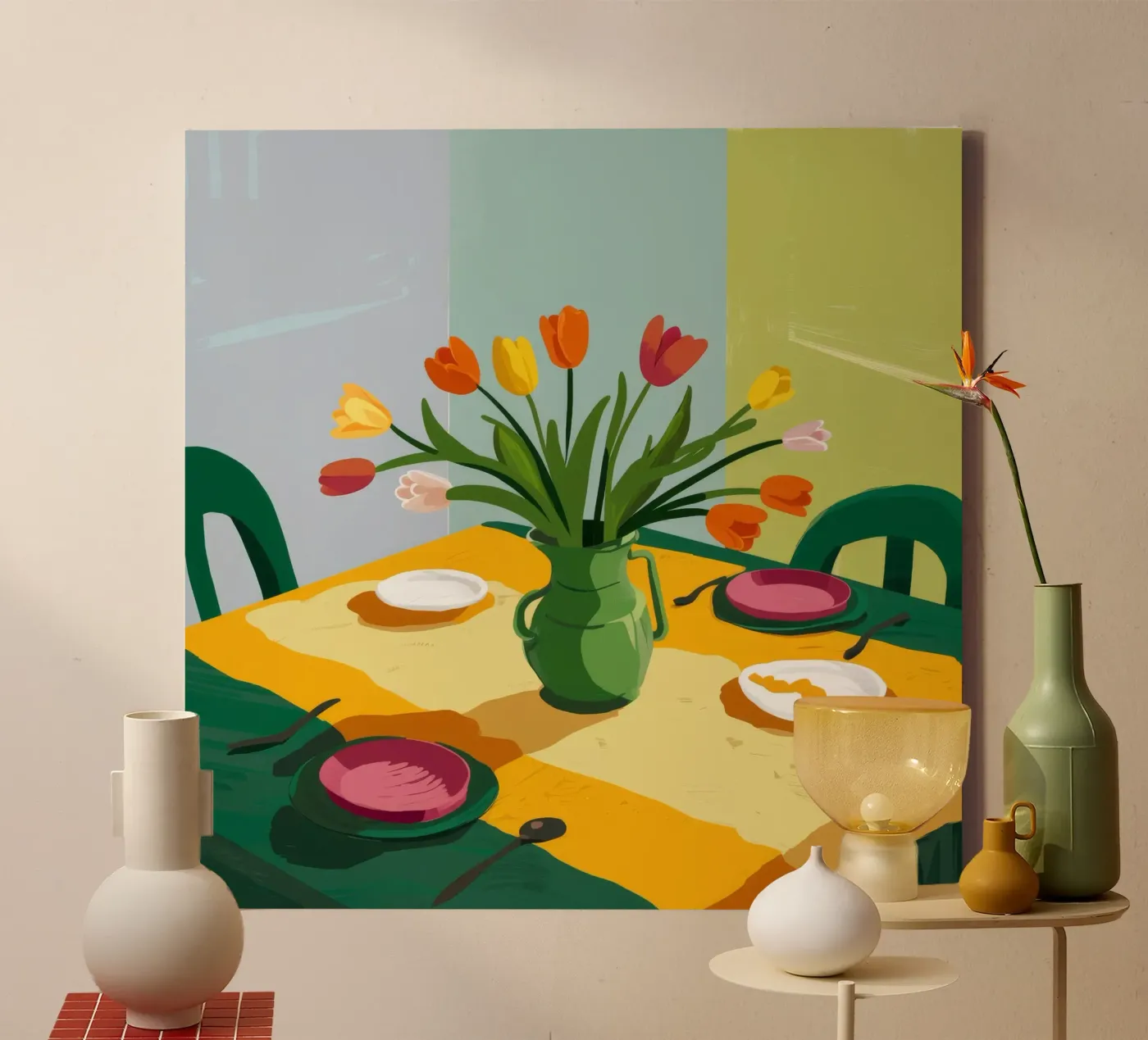 Tulip Table Tranquility canvas by Fable Tempa