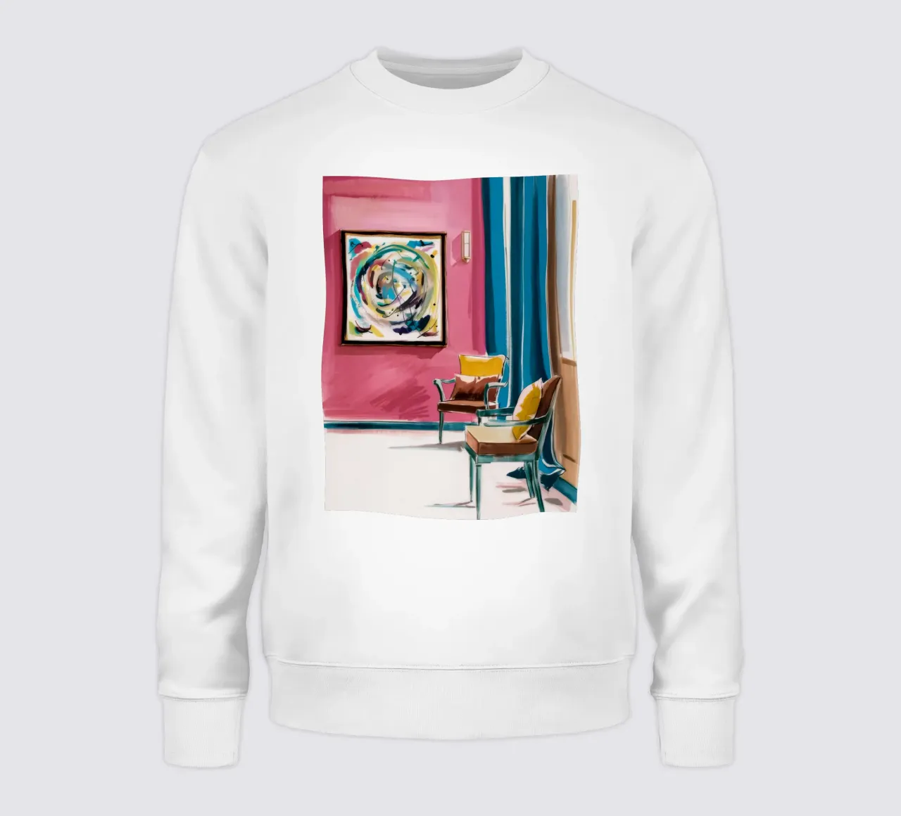 Abstract Swirl Interieur sweatshirt van Pan Denim