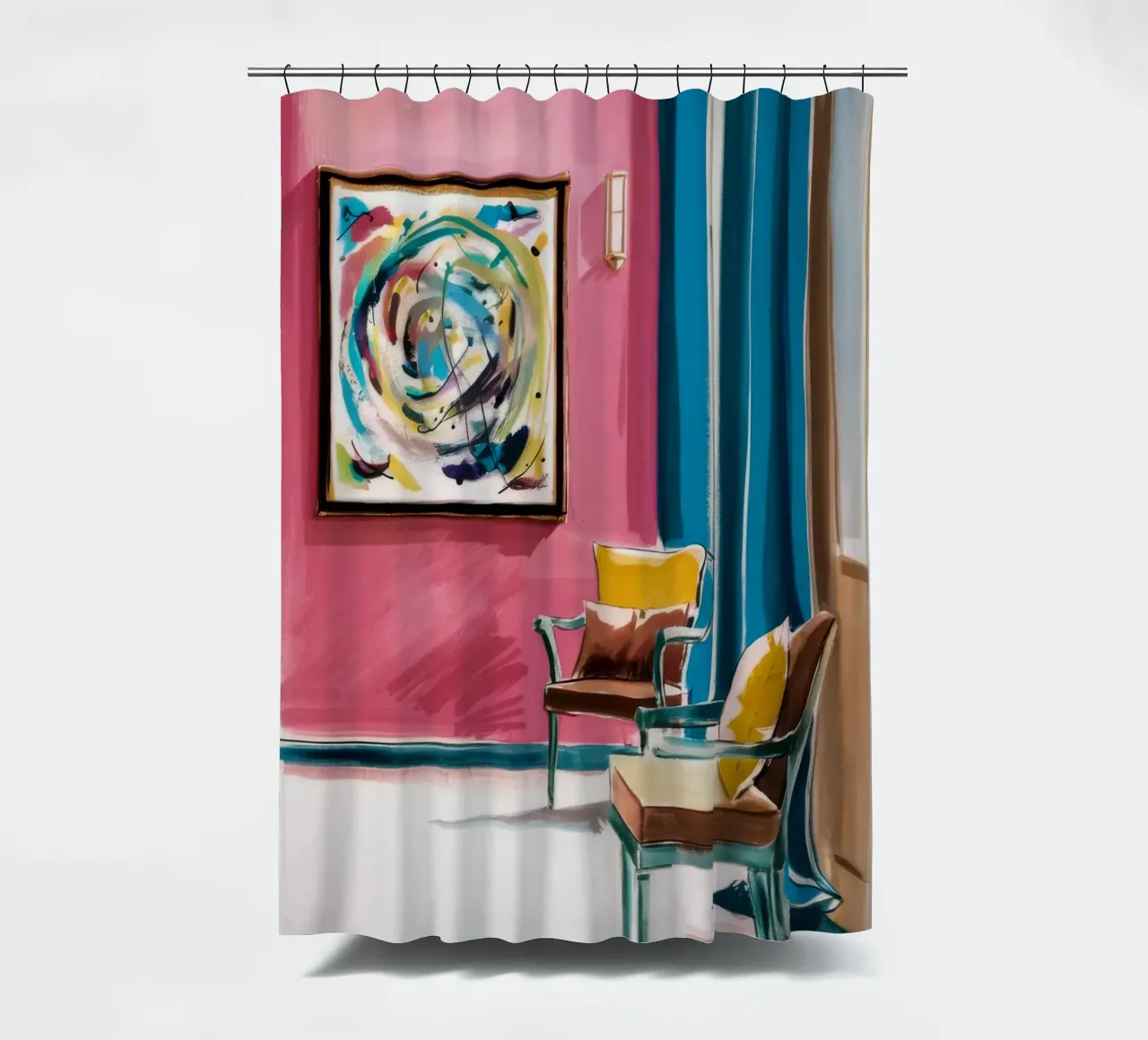 Interno a vortice astratto tenda da doccia da Pan Denim