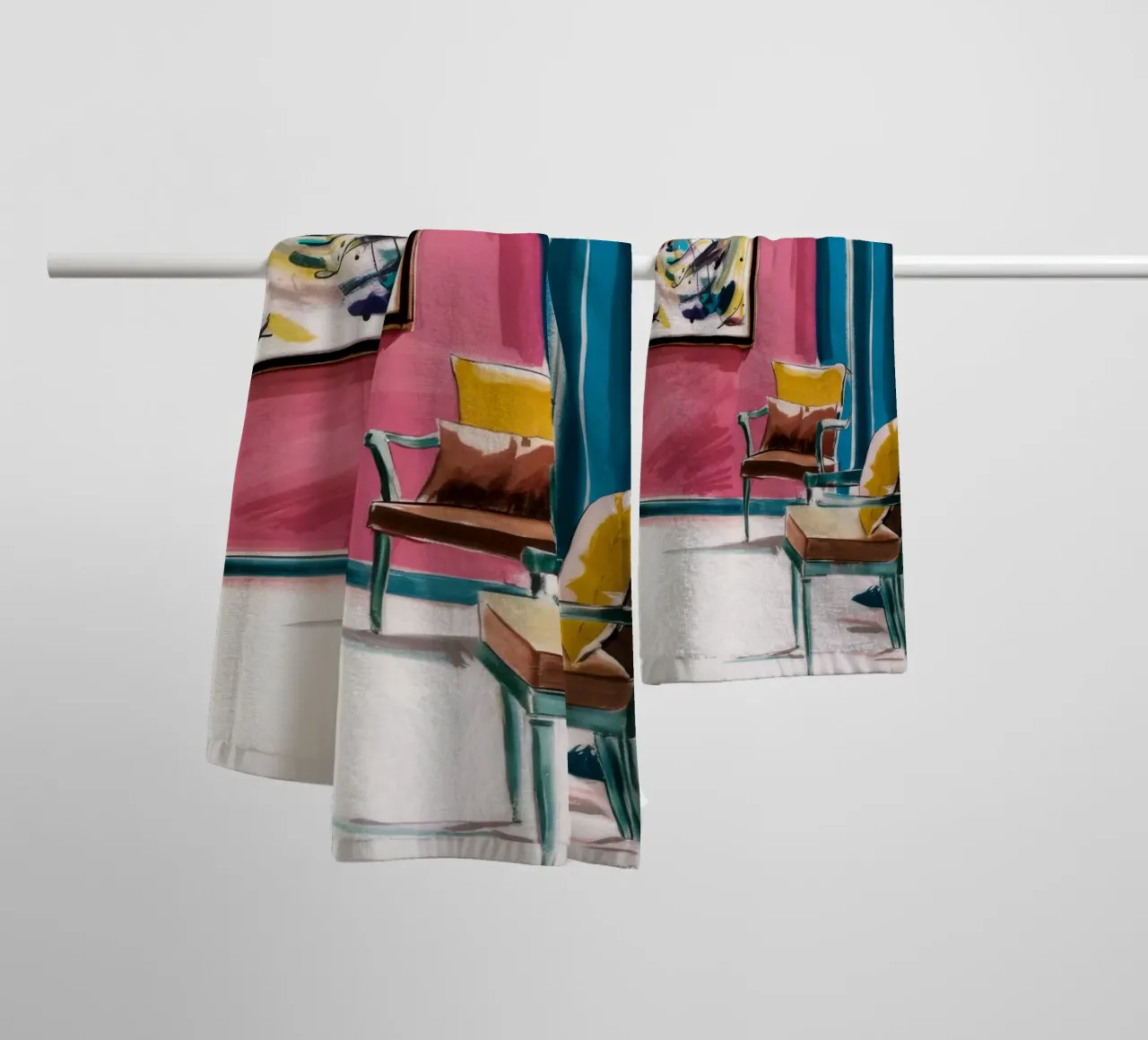 Interno a vortice astratto asciugamano da bagno da Pan Denim
