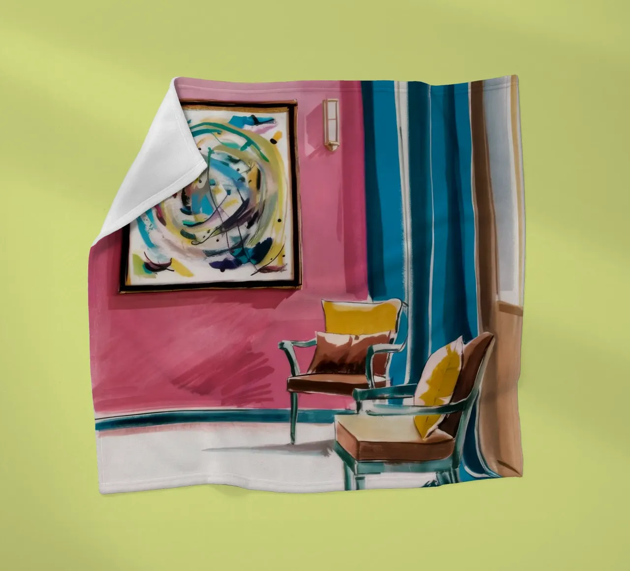 Interno a vortice astratto coperta in pile da Pan Denim