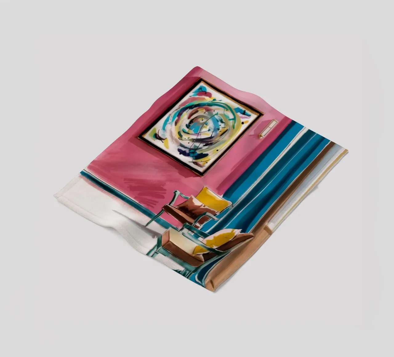Interno a vortice astratto coperta in pile da Pan Denim