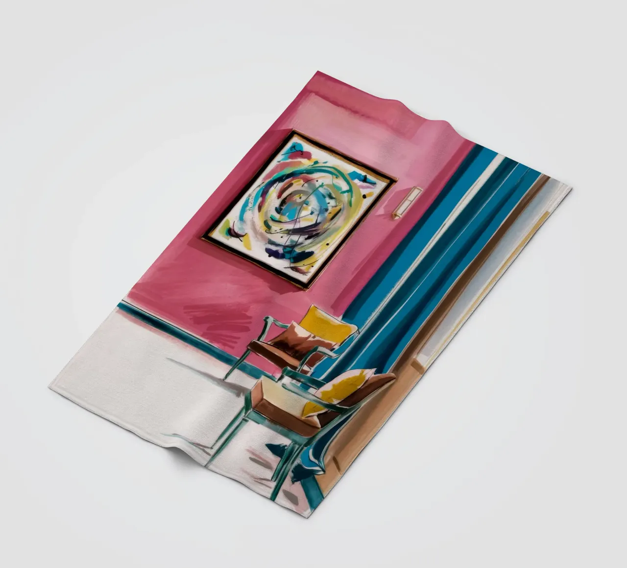 Interno a vortice astratto coperta in pile da Pan Denim