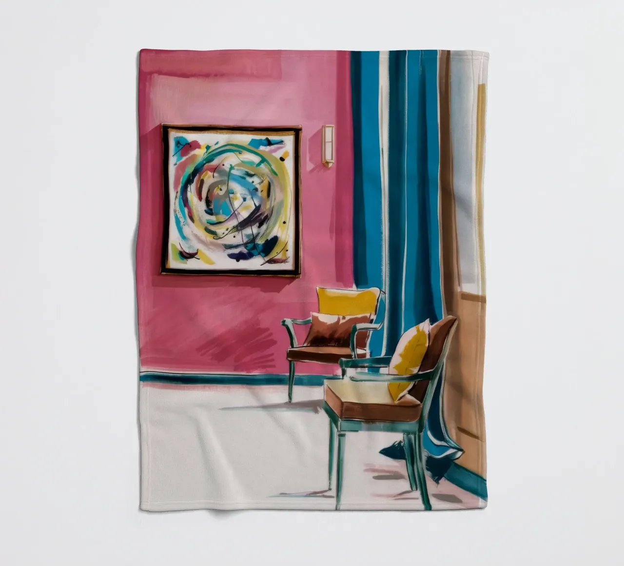 Interno a vortice astratto coperta in pile da Pan Denim