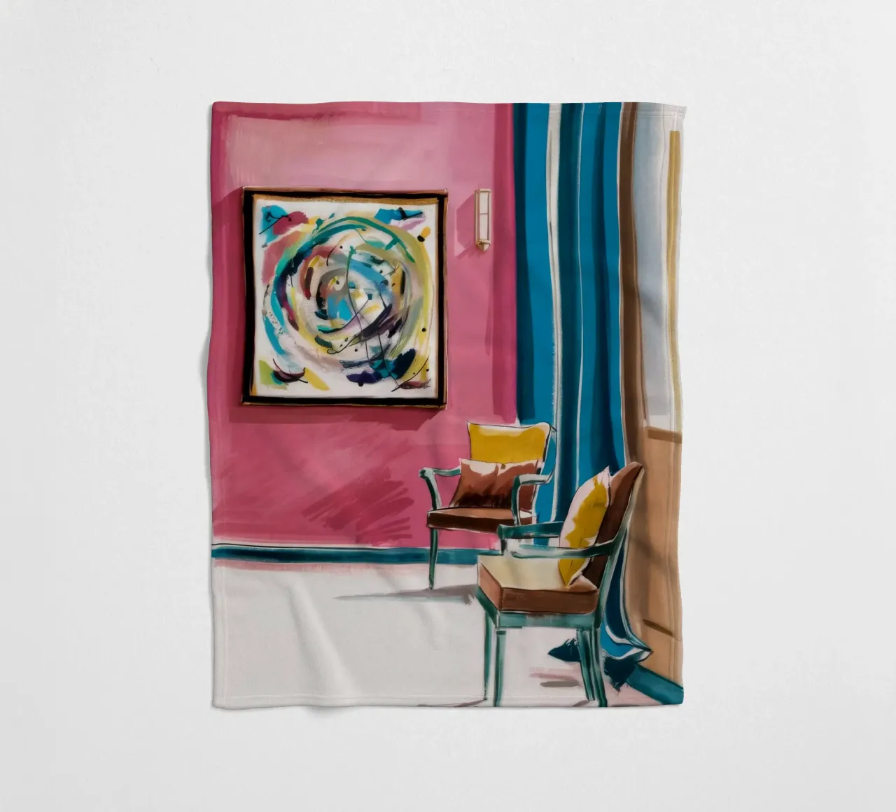 Interno a vortice astratto coperta in pile da Pan Denim