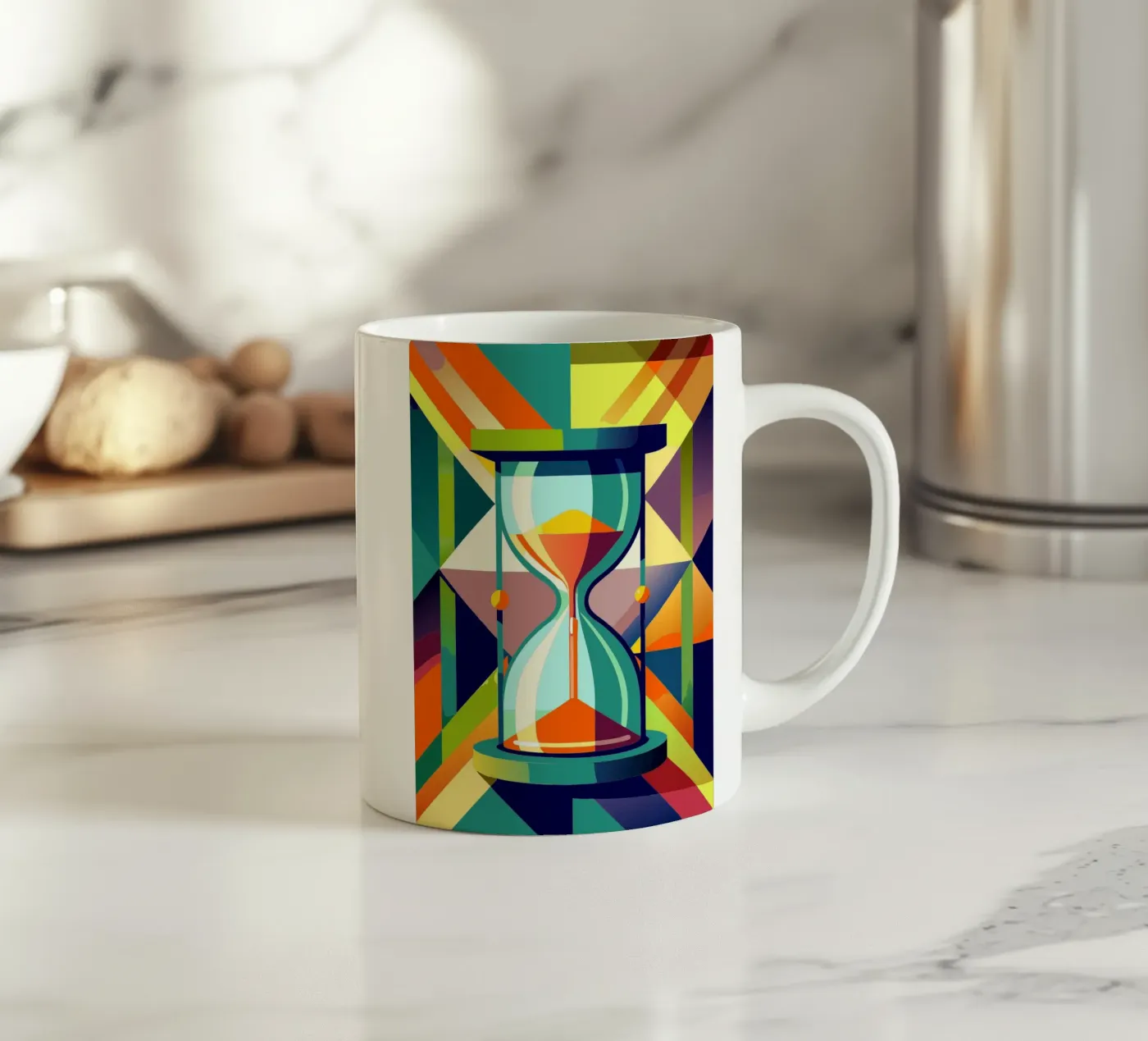 hourglass vector ceramic mug by zaidza