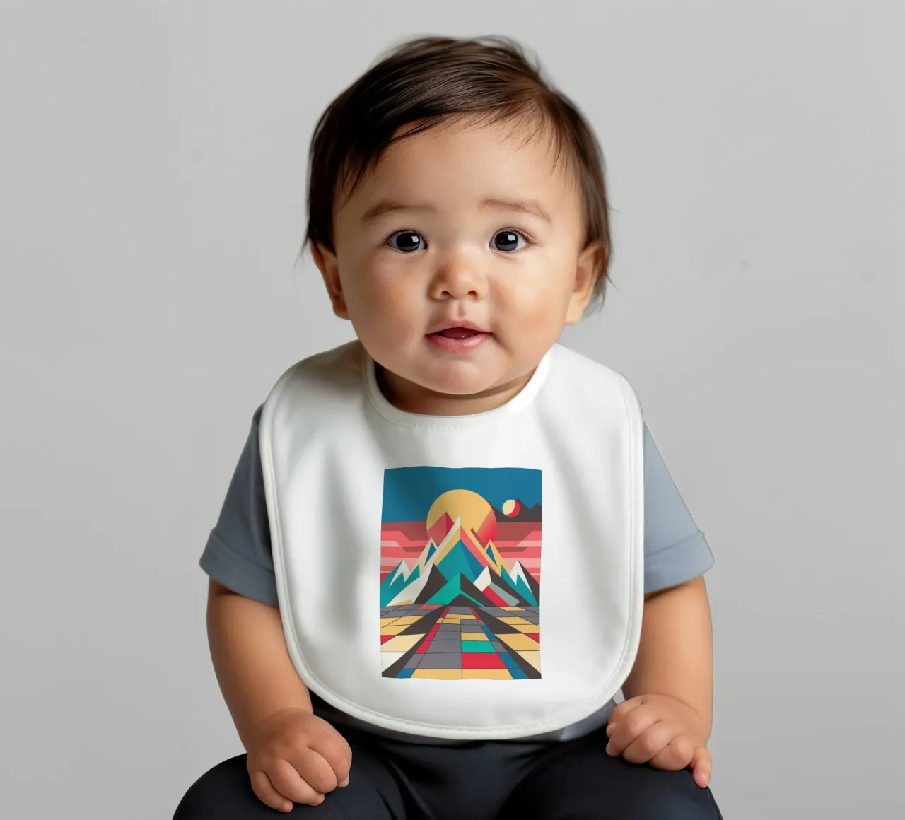 mountain rusty vector baby bib by zaidza
