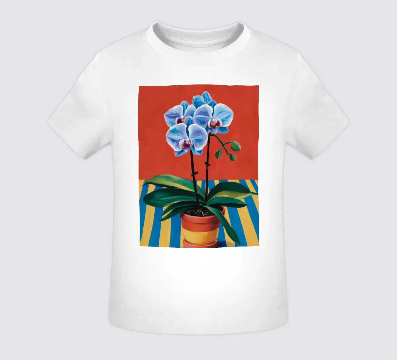 Striscia di orchidea blu maglietta neonato da Tiga Bersama