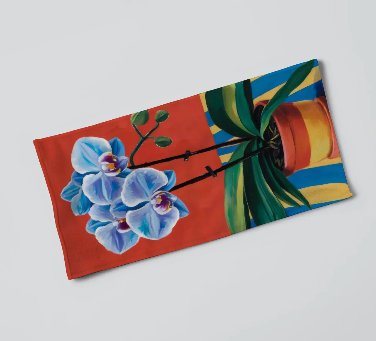 Striscia di orchidea blu asciugamano da bagno da Tiga Bersama