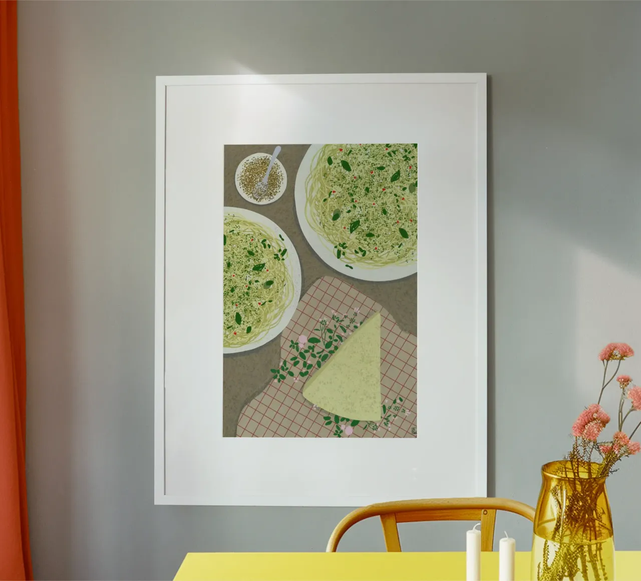 Cheese And Pasta poster con telaio in plastica da Be Mart
