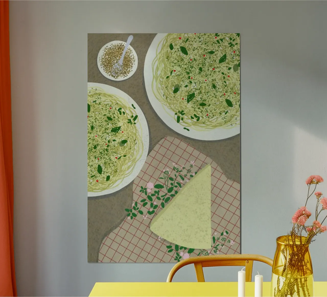 Cheese And Pasta poster con telaio in plastica da Be Mart