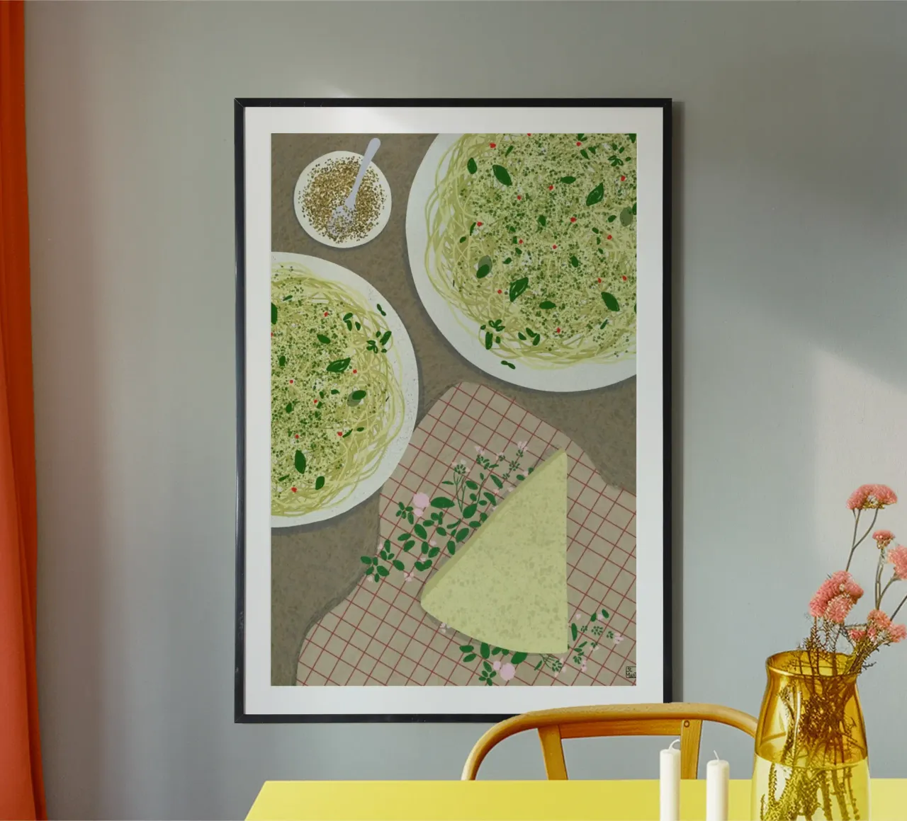 Cheese And Pasta poster con telaio in plastica da Be Mart