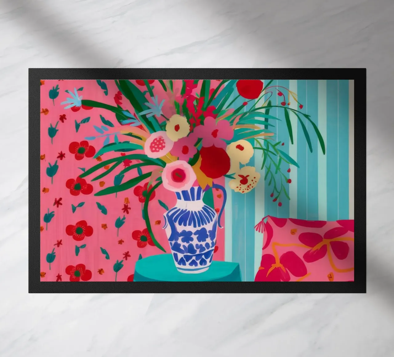 Vaso blu da tavolo zerbino da Pan Denim