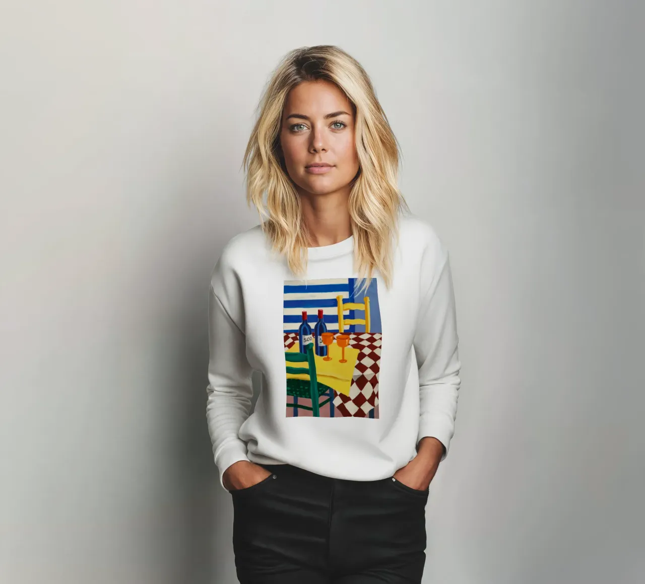 Duo di vini a scacchi felpa da Tiga Bersama