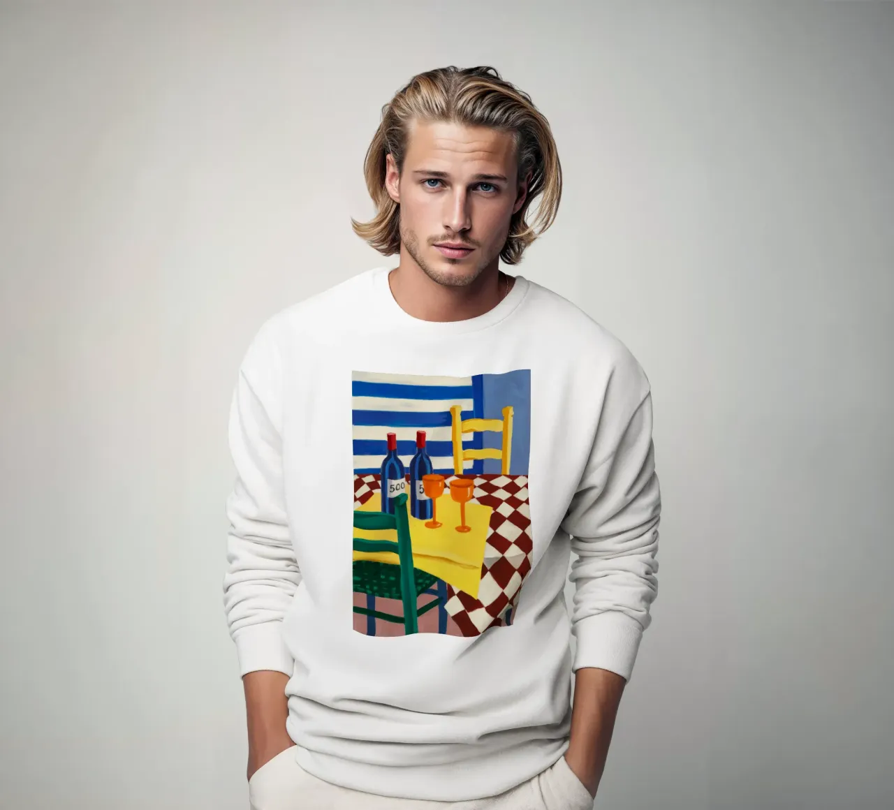 Duo di vini a scacchi felpa da Tiga Bersama