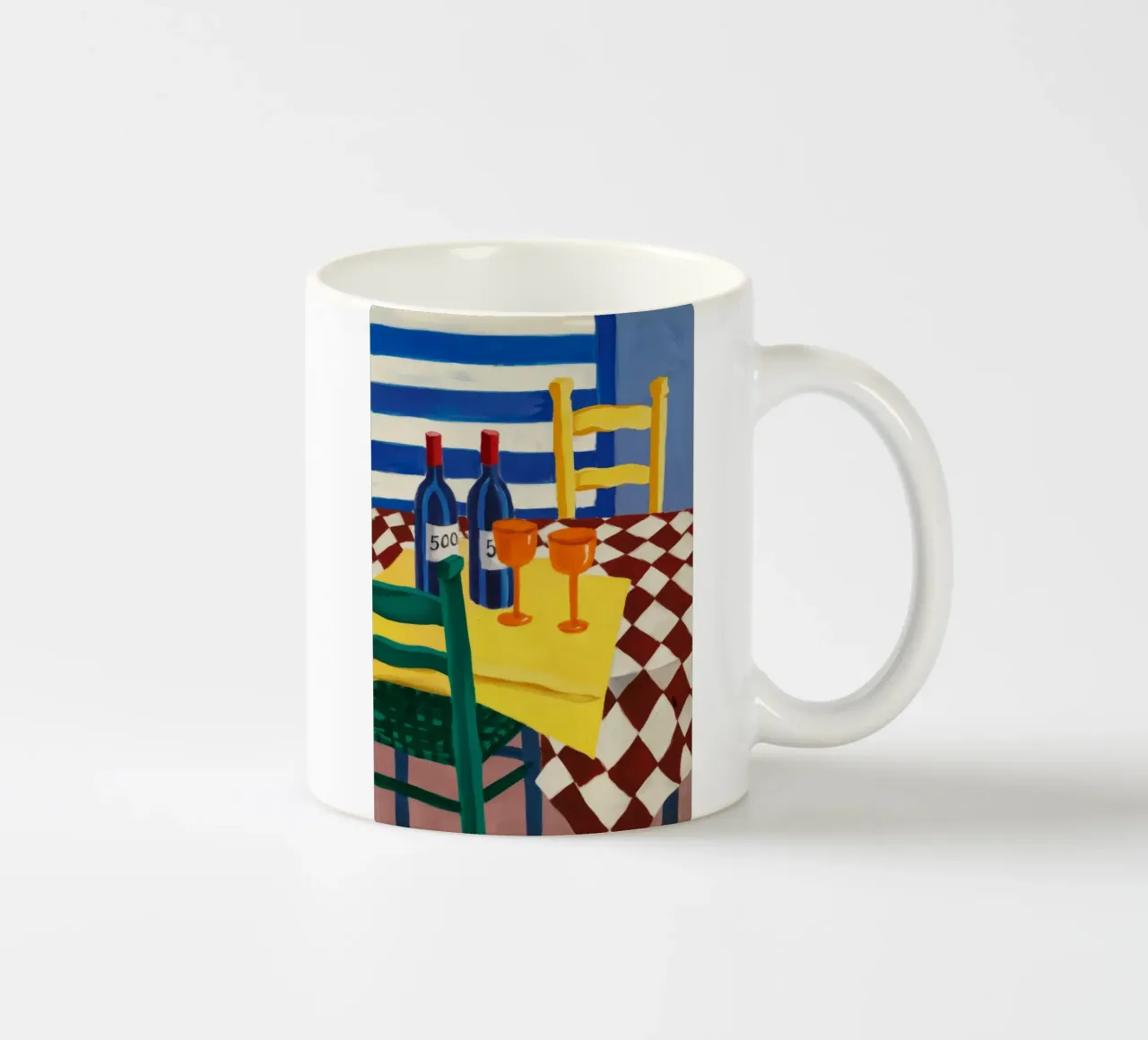 Duo di vini a scacchi tazza in ceramica da Tiga Bersama