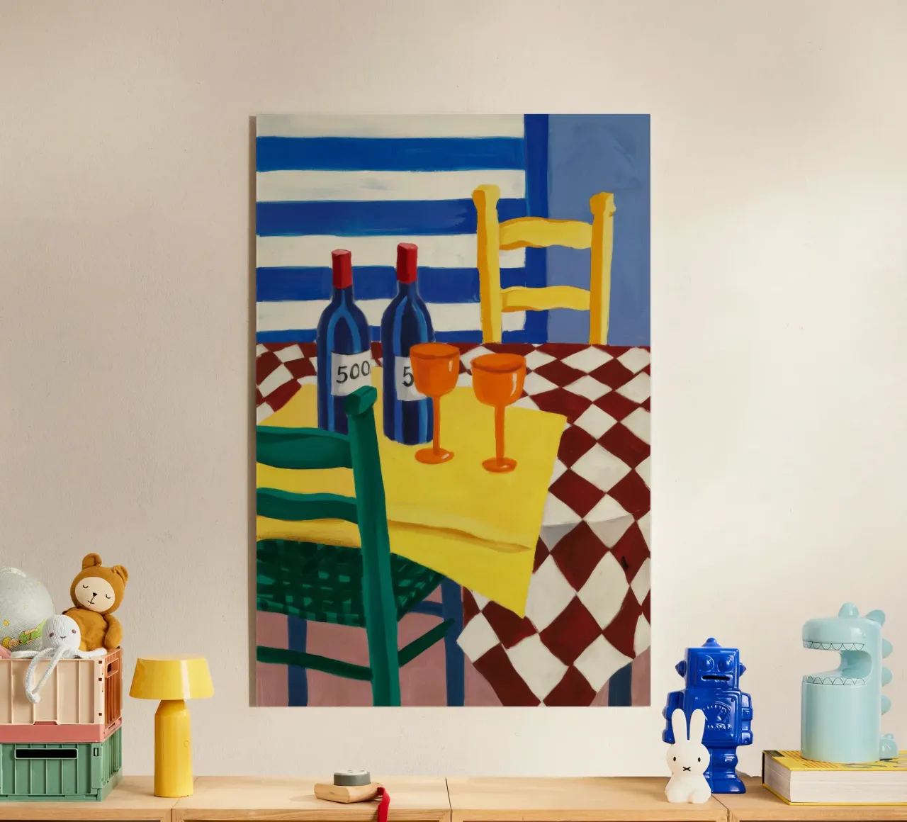 Duo di vini a scacchi plexiglass da Tiga Bersama