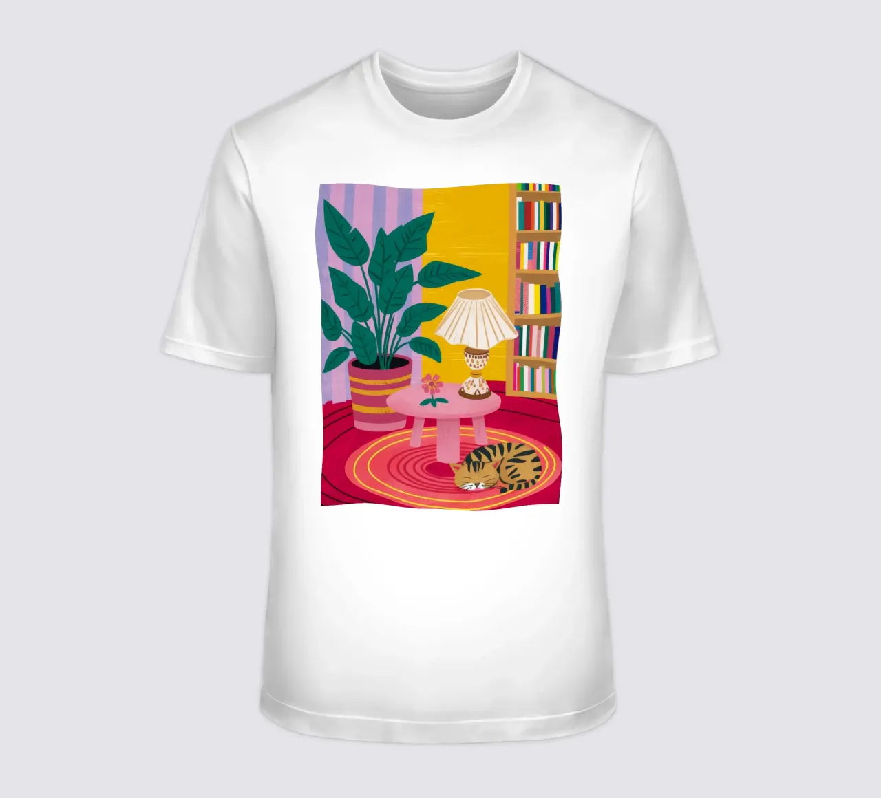 Tiger Lamp Reading t-shirt by Pan Denim