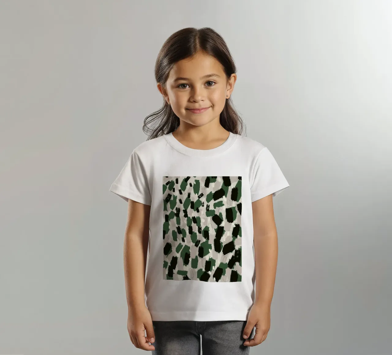 Green Pattern t-shirt bambini da treechild