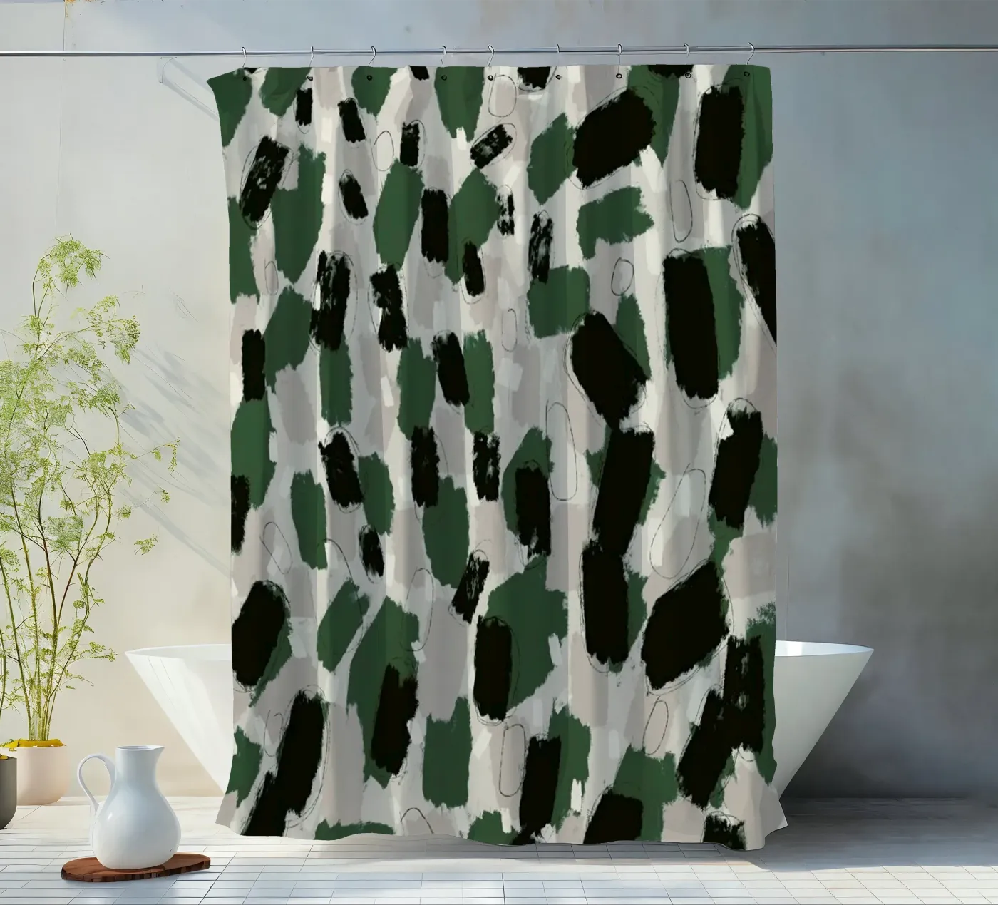 Green Pattern Duschvorhang von treechild