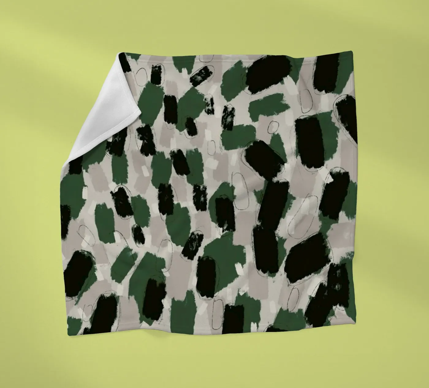 Green Pattern Fleecedecke von treechild