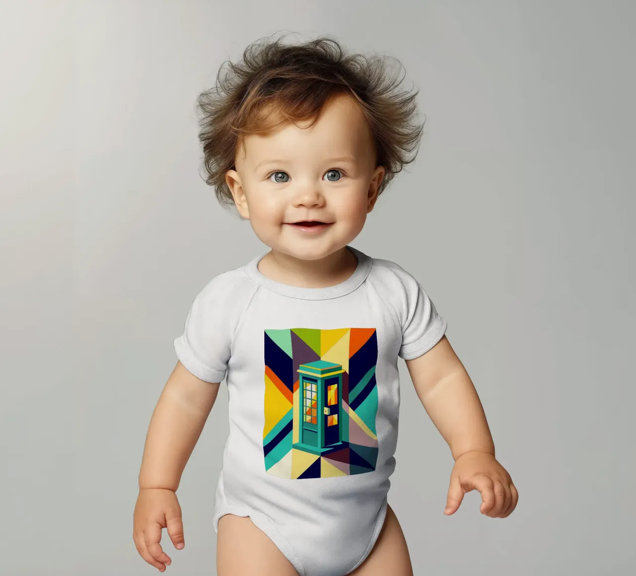 phone booth vector short-sleeve baby romper by zaidza
