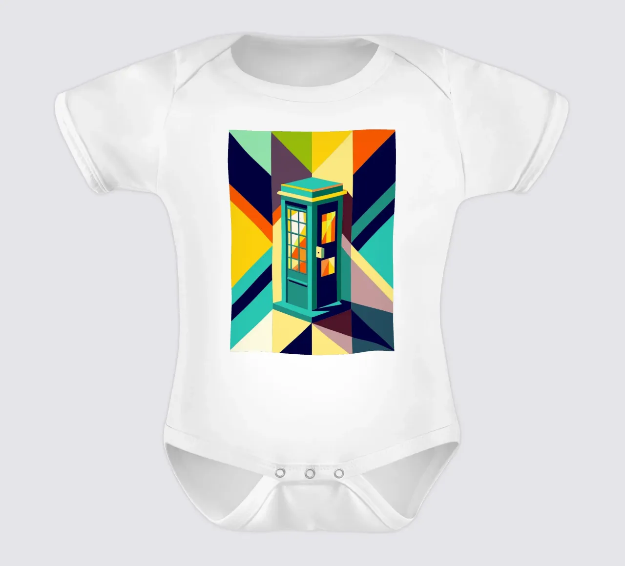 phone booth vector short-sleeve baby romper by zaidza