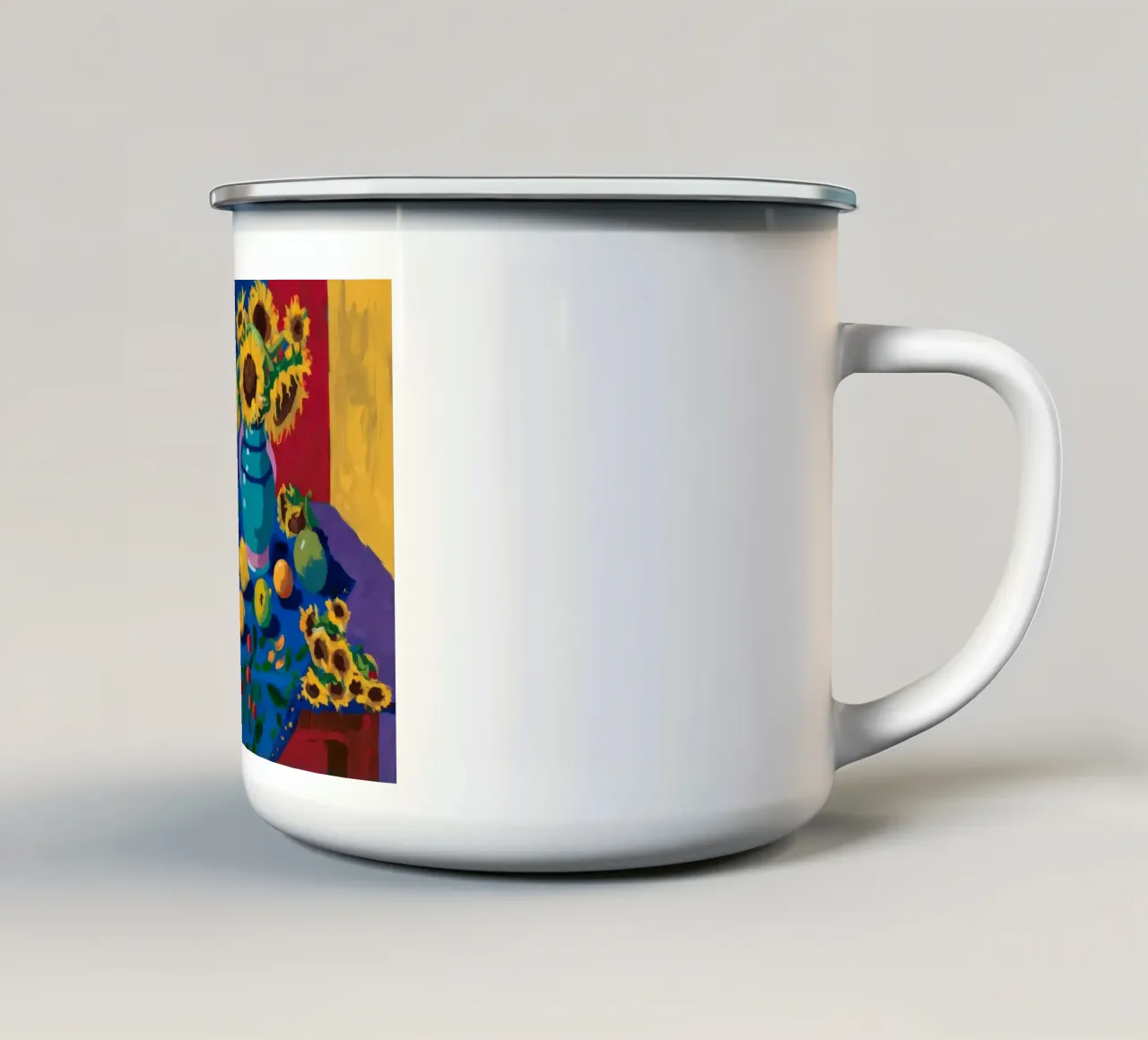 Girasole Serenata di Zaffiro tazza in smalto da Fable Tempa