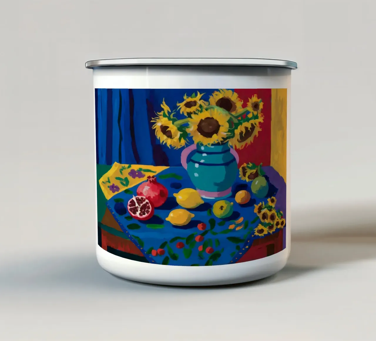 Girasole Serenata di Zaffiro tazza in smalto da Fable Tempa