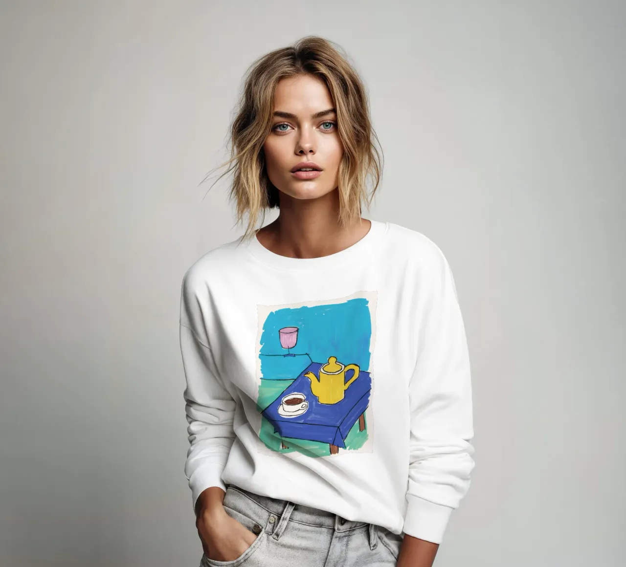 Azure Tetera Quietud sudadera de Tiga Bersama