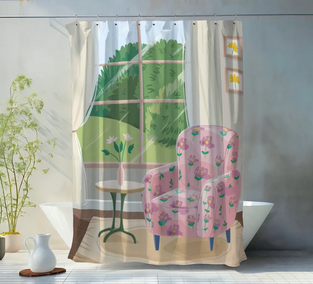 Chintz Window View Duschvorhang von Pan Denim