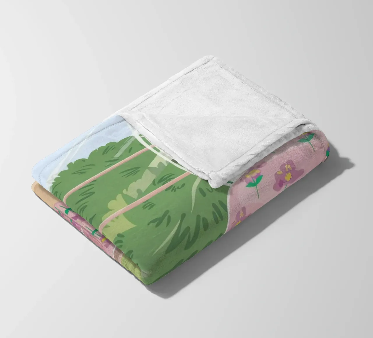 Chintz Window View fleece blanket by Pan Denim