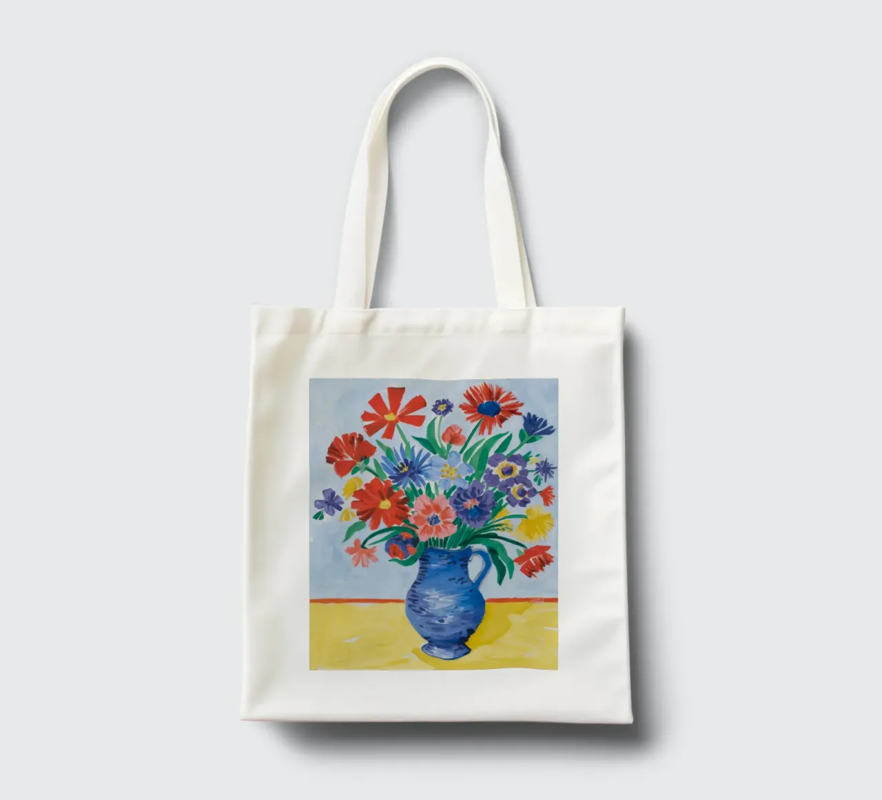 Cornucopia di fiori di cobalto borsa in juta da Tiga Bersama