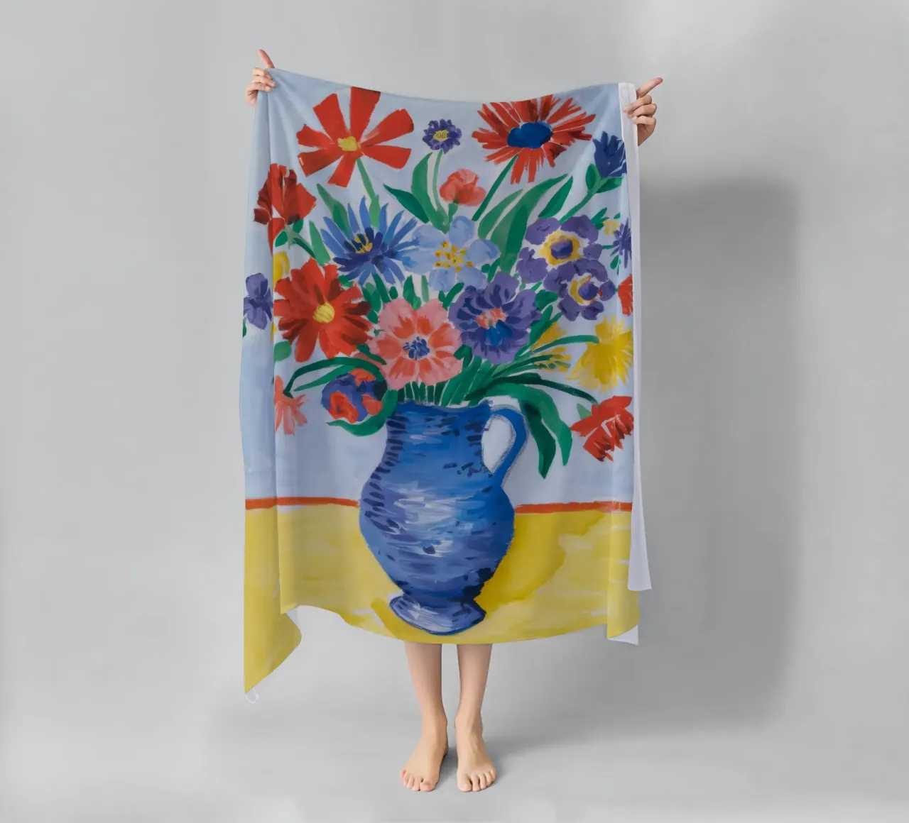 Cornucopia di fiori di cobalto telo mare da Tiga Bersama