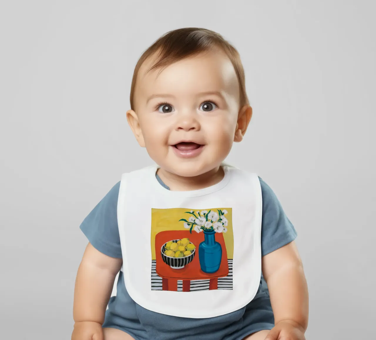 Ruby Table Stillness baby bib by Dawn Light