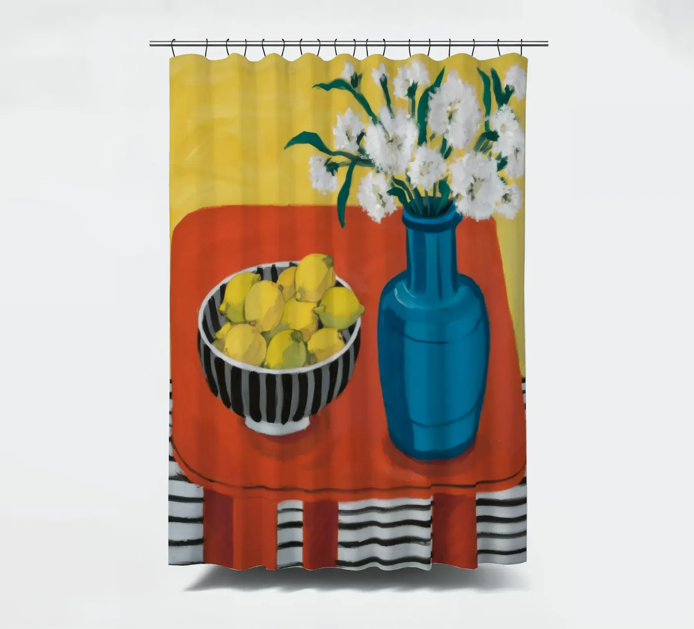 Ruby Table Stillness shower curtain by Dawn Light