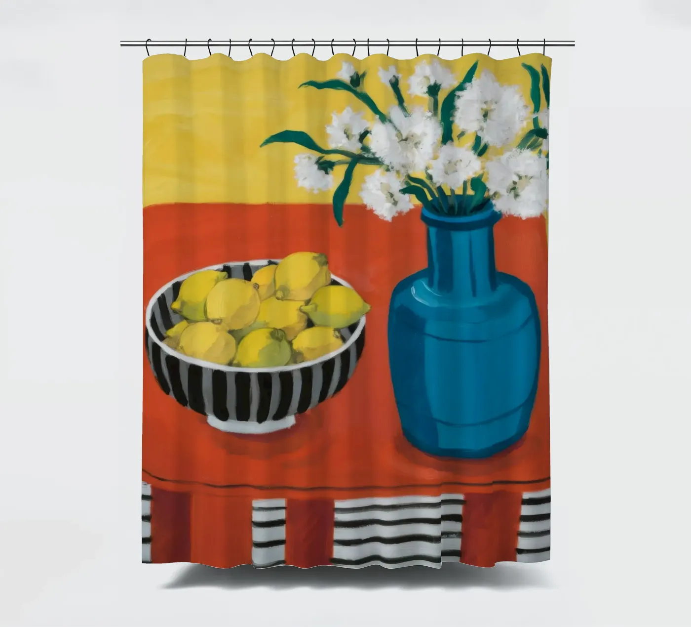Ruby Table Stillness shower curtain by Dawn Light