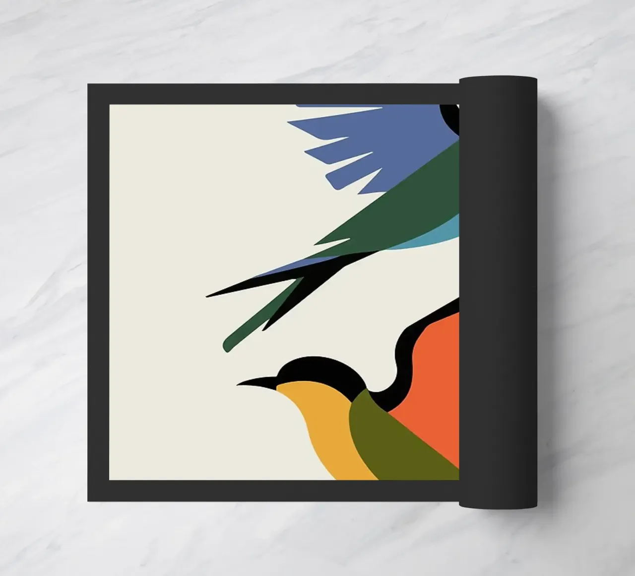 Kleurrijke abstracte vogels in vlucht deurmat van BirdShop