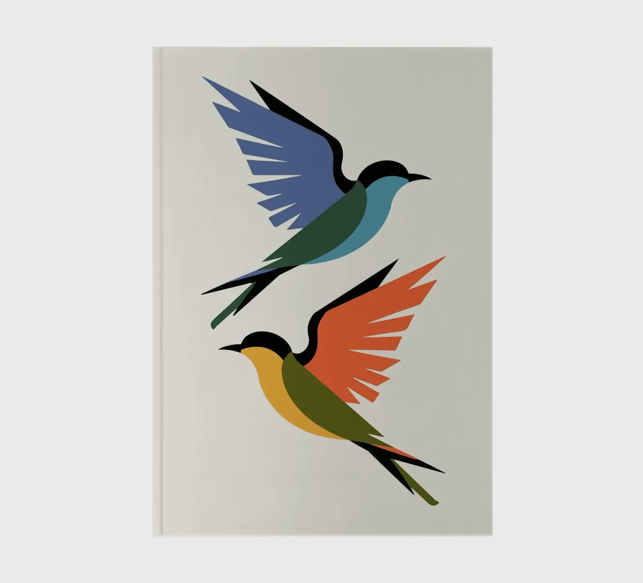 Colorful Abstract Birds in Flight notebook by BirdShop