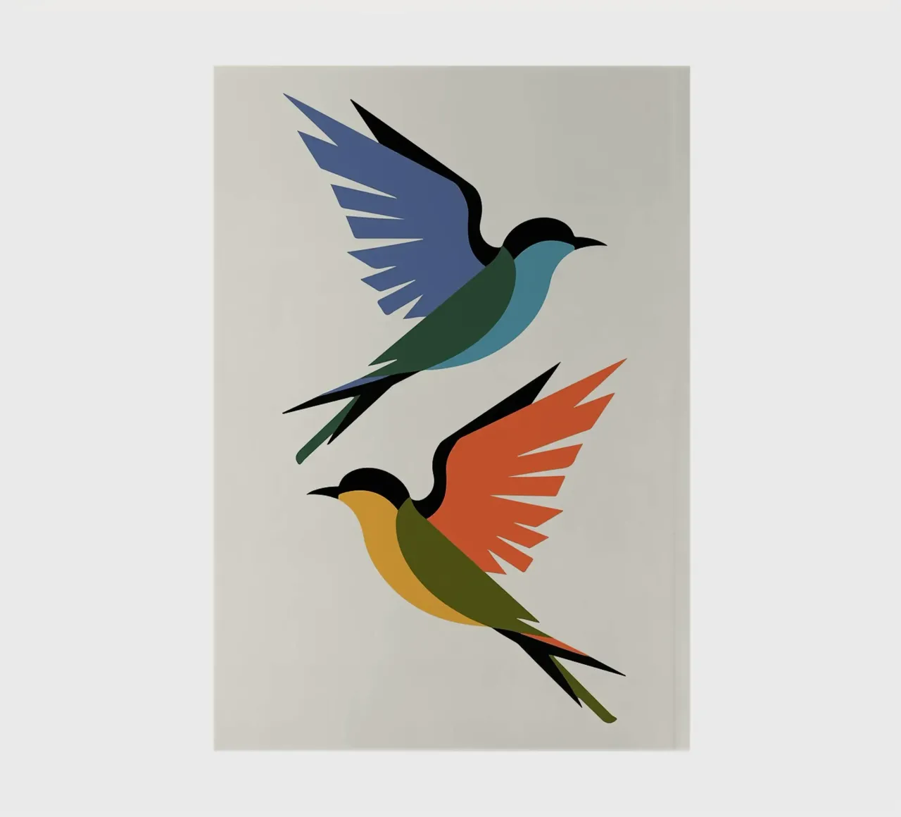 Colorful Abstract Birds in Flight notebook by BirdShop