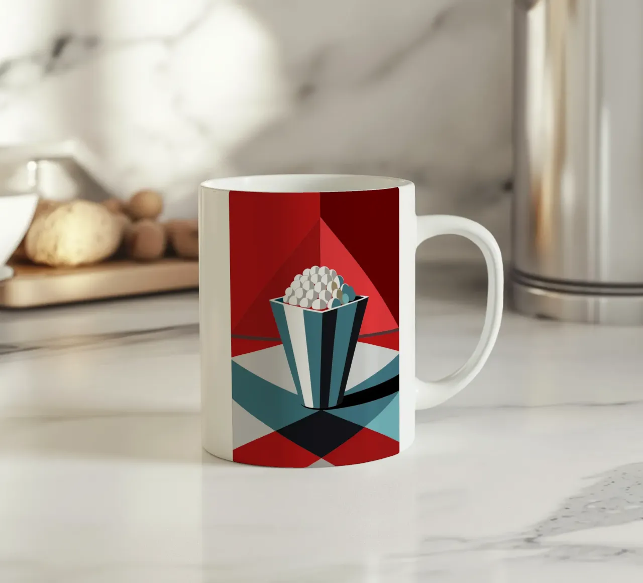 vettore popcorn tazza in ceramica da zaidza