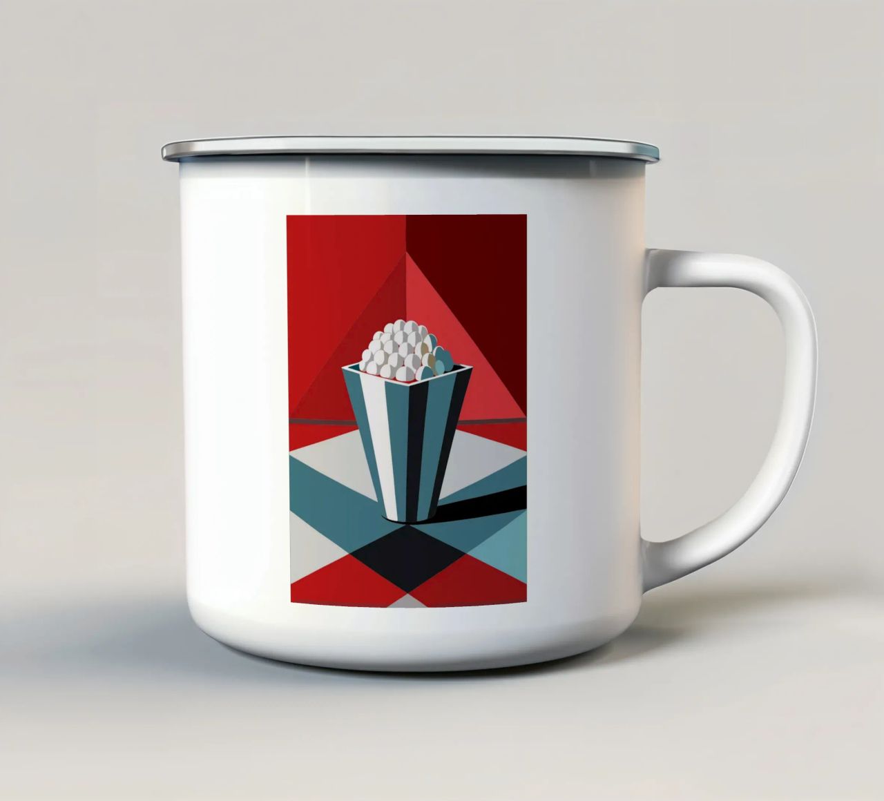 vettore popcorn tazza in smalto da zaidza