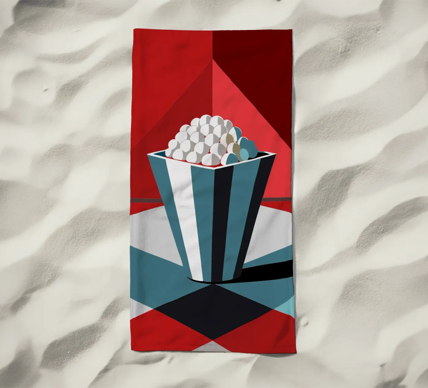 popcorn vector beach towel by zaidza