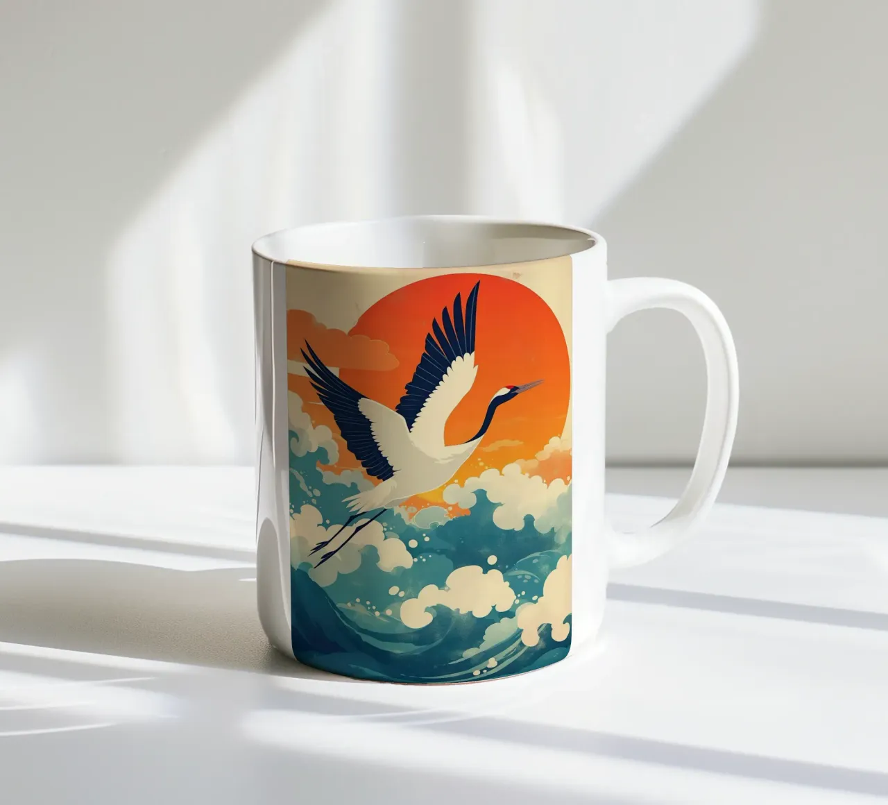 Gru dalla corona rossa tazza in ceramica da BirdShop